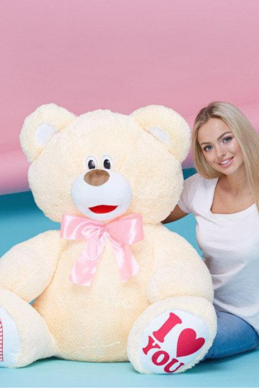 Плюшевый мишка Сеня 120 см персик
