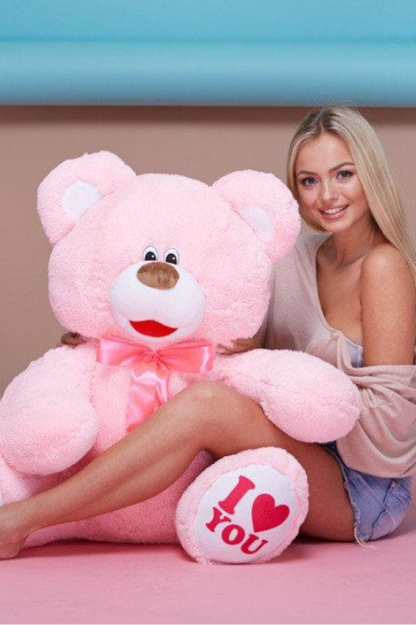 Плюшевый мишка Сеня 120 см розовый